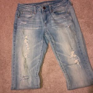 American Eagle skinny ripped jeans